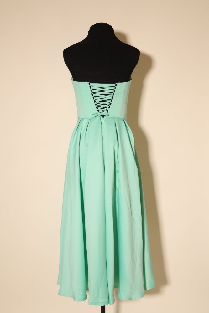 Second Hand trägerloses Midikleid mit Schnür - Rückenteil, mint - Dein Kleiderladen