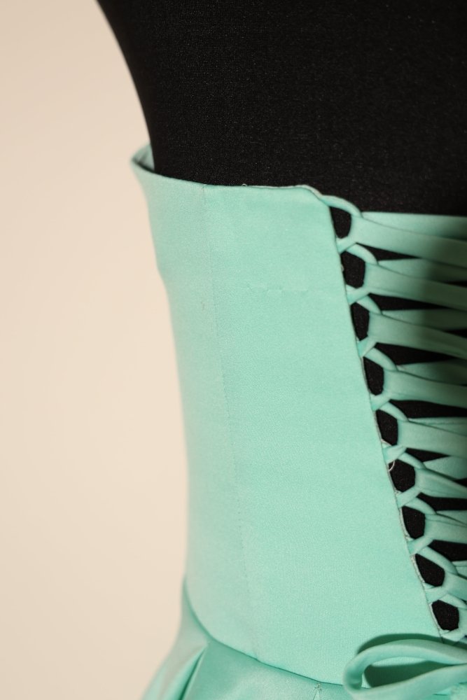 Second Hand trägerloses Midikleid mit Schnür - Rückenteil, mint - Dein Kleiderladen