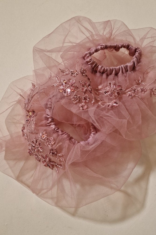 Tüllkleid mit transparenter Spitzen - Corsage und Schnürung, rosa - Dein Kleiderladen