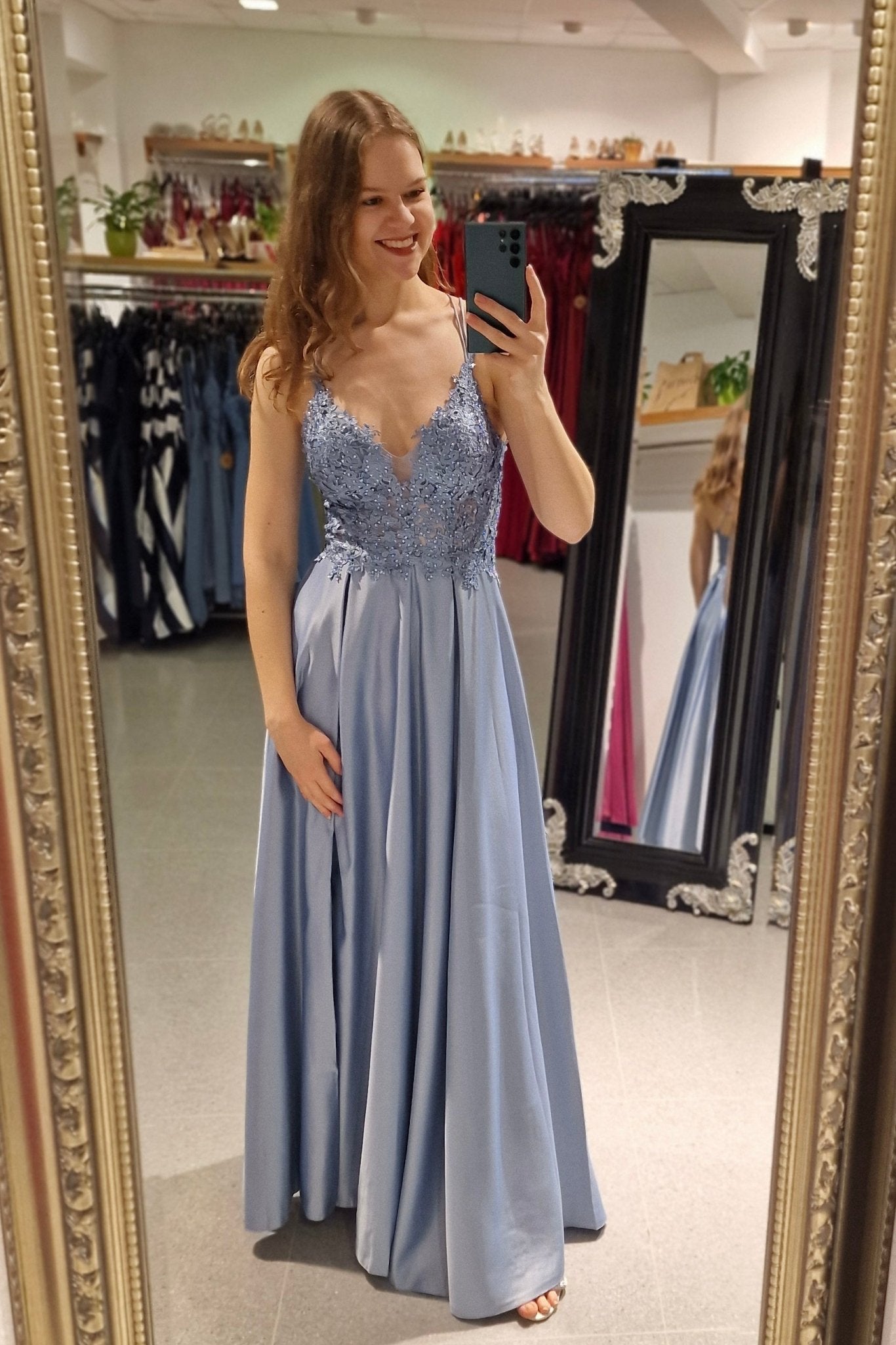 Abendkleid, graublau - Dein Kleiderladen