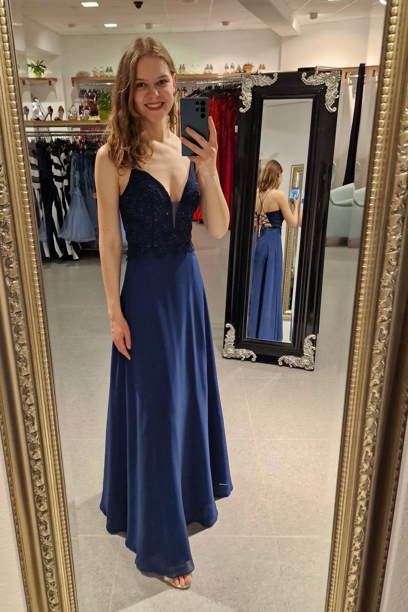 Abendkleid Hannah, dunkelblau - Dein Kleiderladen