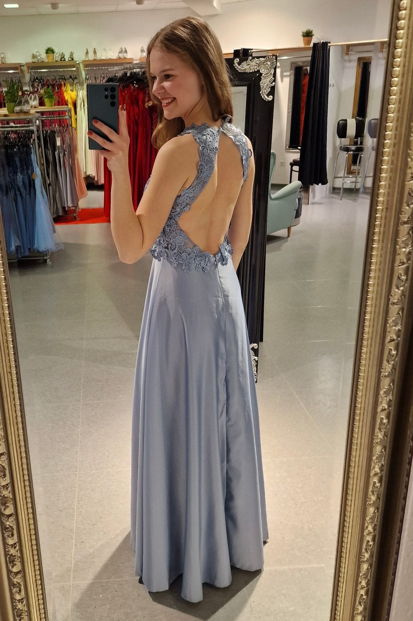 Abendkleid Lilly, blau - Dein Kleiderladen