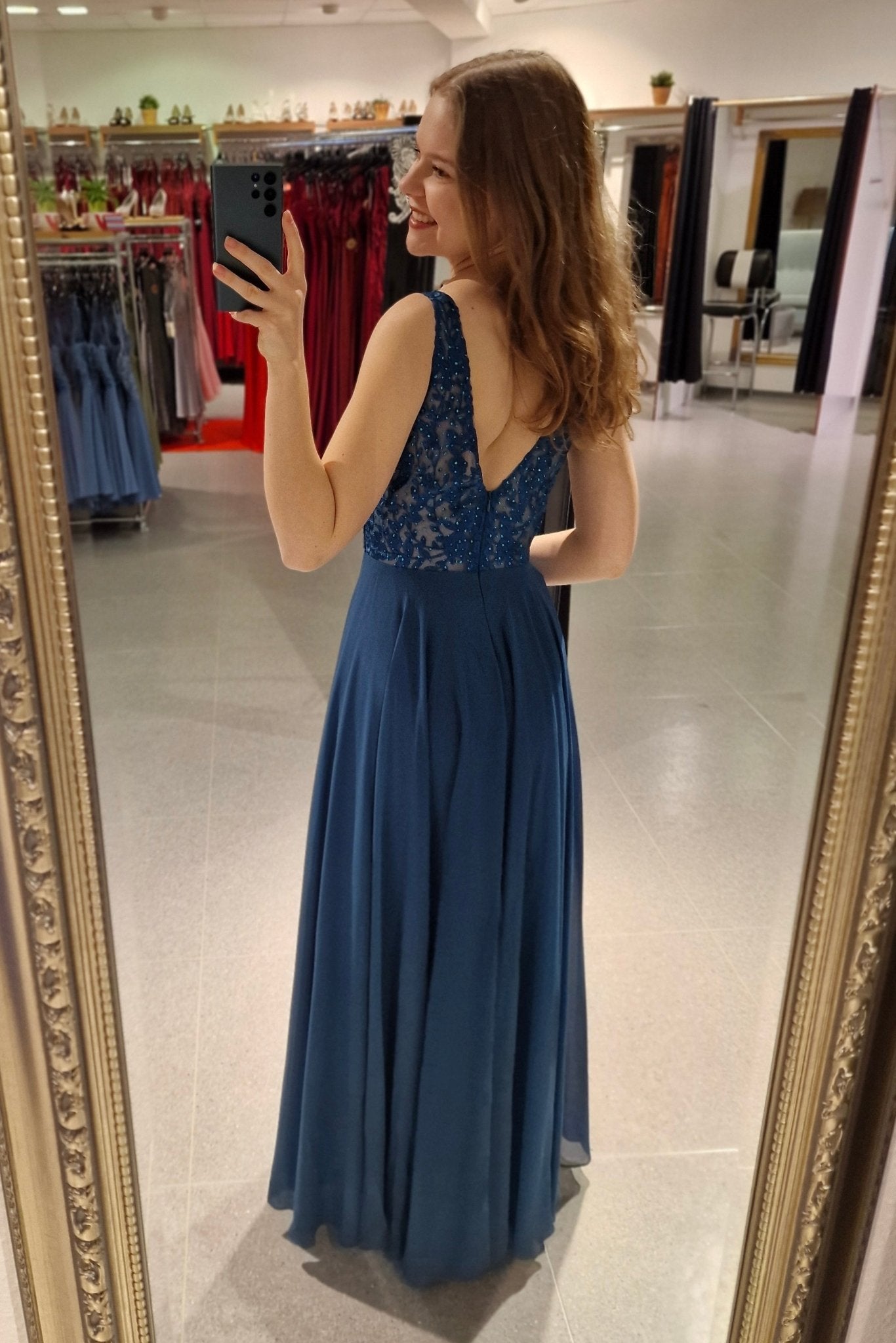 Abendkleid Luisa, petrol - Dein Kleiderladen