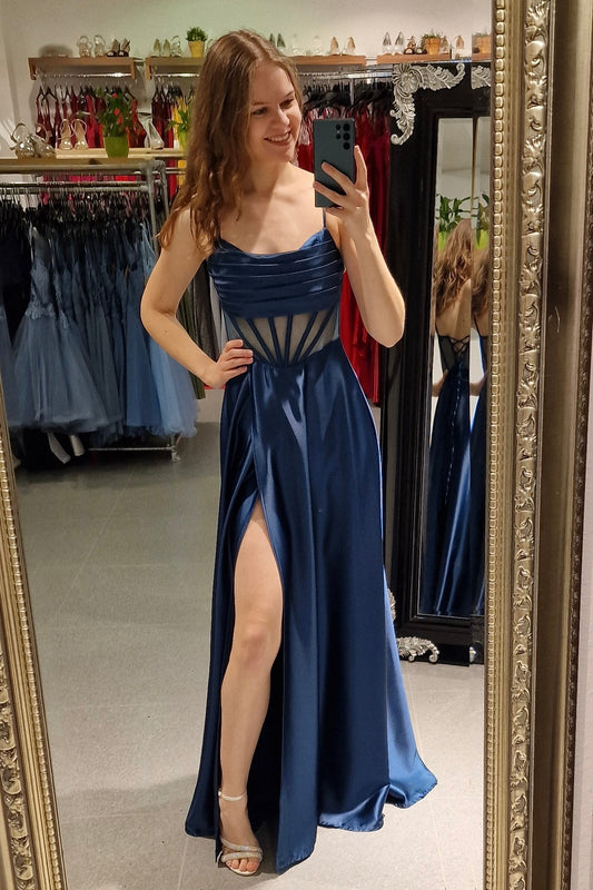 Ballkleid - Ballkleid mit Schnürung, petrol- Dein Kleiderladen
