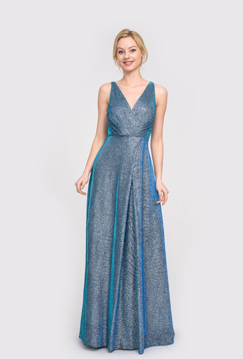 Langes, elegantes Moonlight Kleid, blau / türkis - Dein Kleiderladen