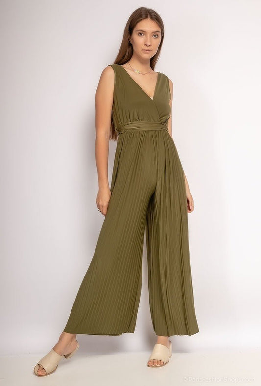 Schlichter Jumpsuit, kaki - Dein Kleiderladen