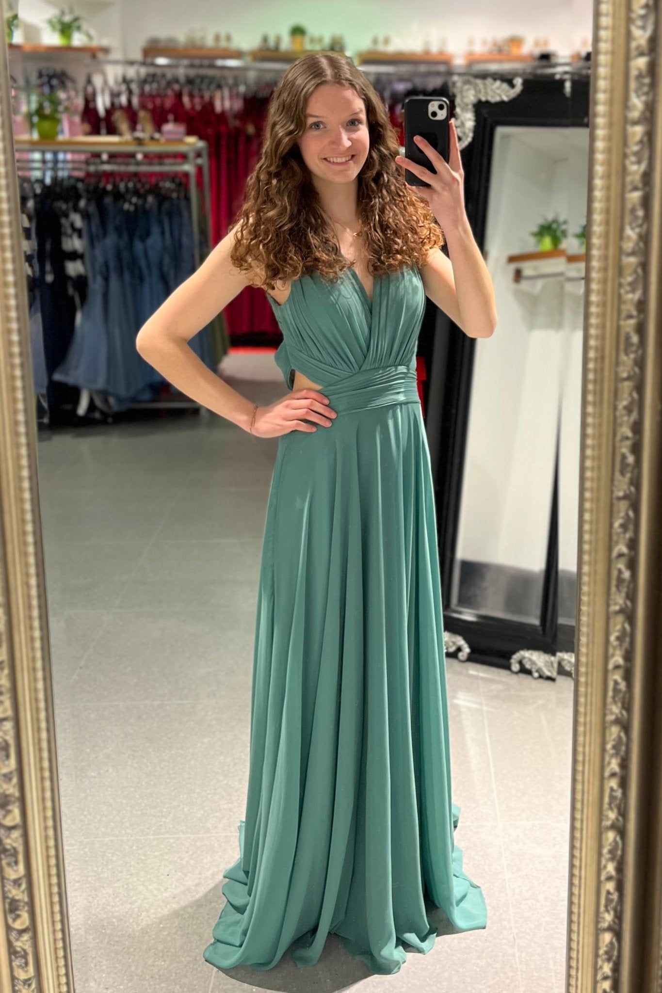 schlichtes Abendkleid, mint - Dein Kleiderladen