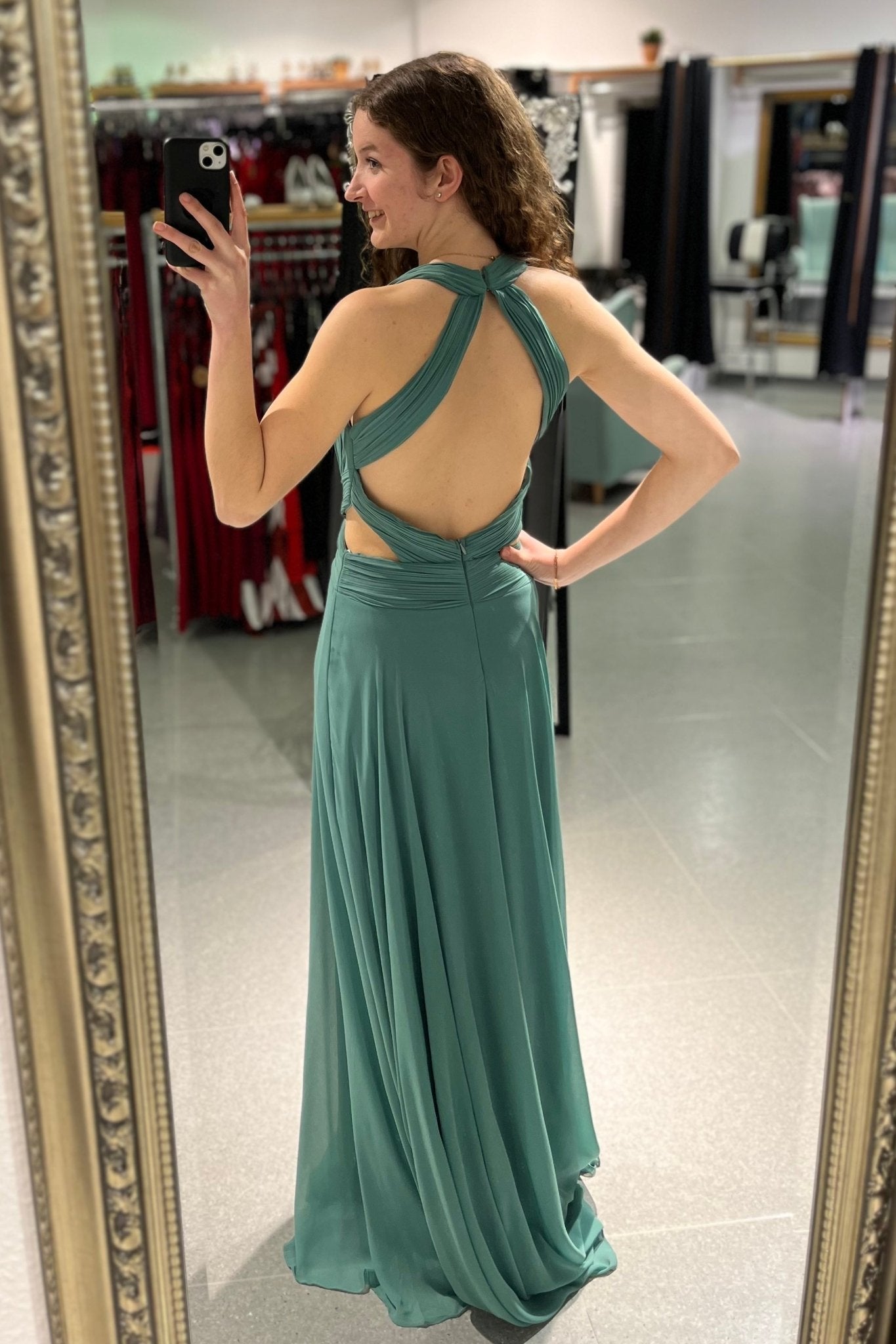 schlichtes Abendkleid, mint - Dein Kleiderladen