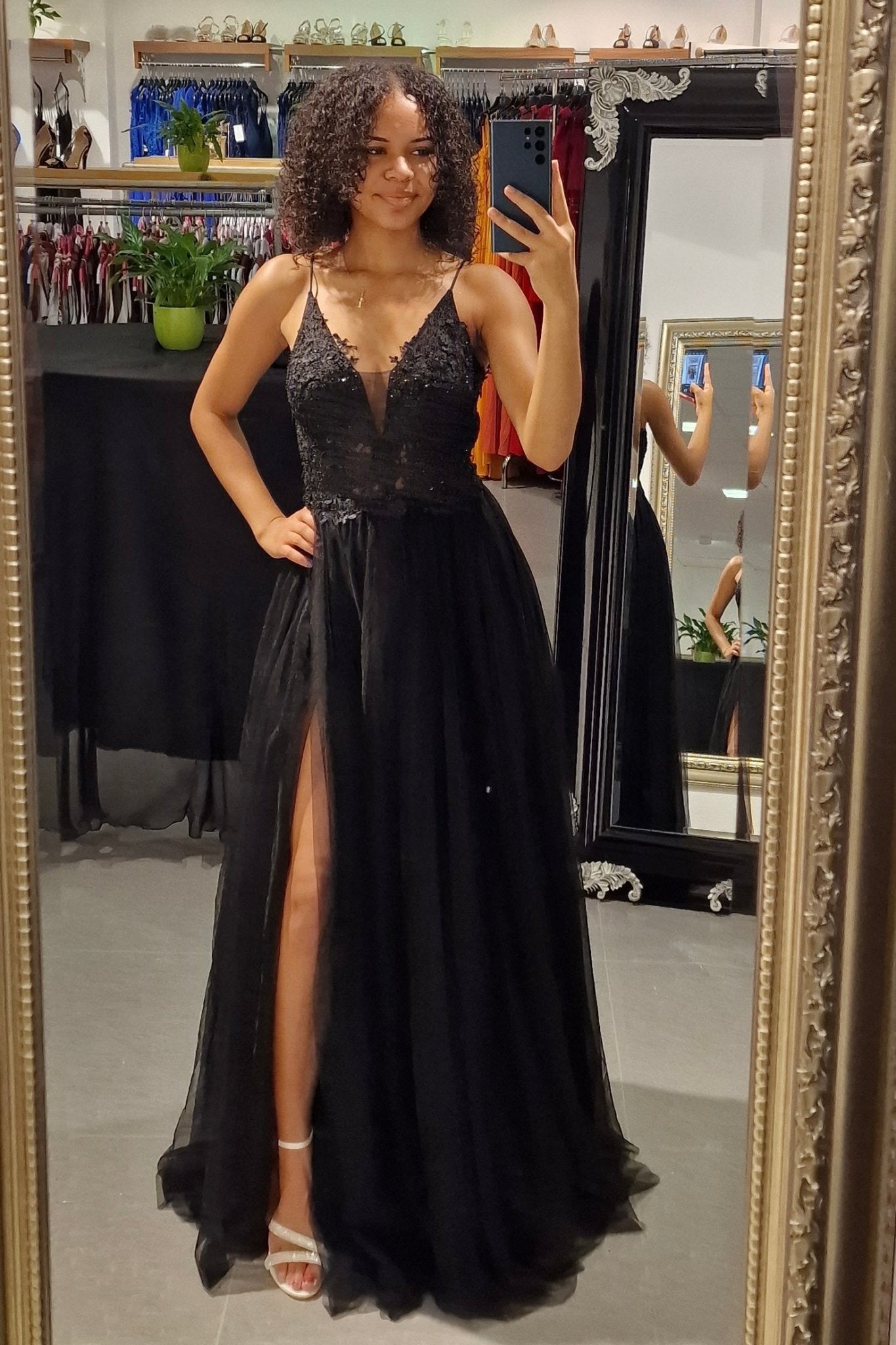 Ballkleid - Tüllkleid mit angedeuteter Rückenschnürung, schwarz - Dein Kleiderladen